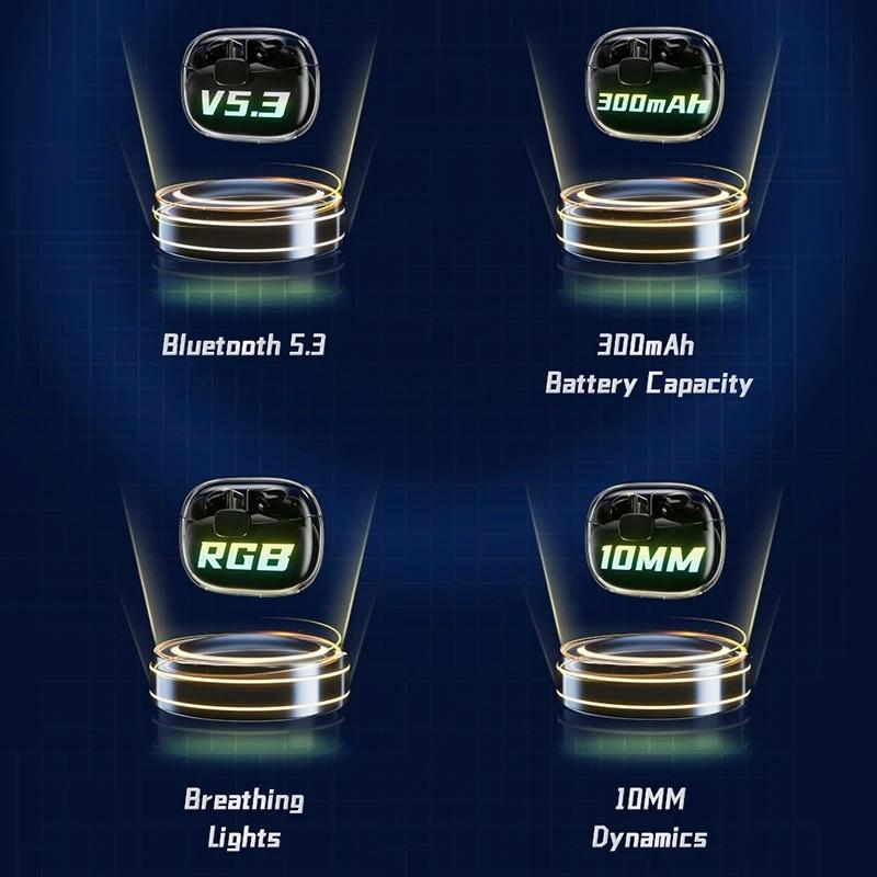 Black Tws Gaming Bluetooth Earbuds - T52