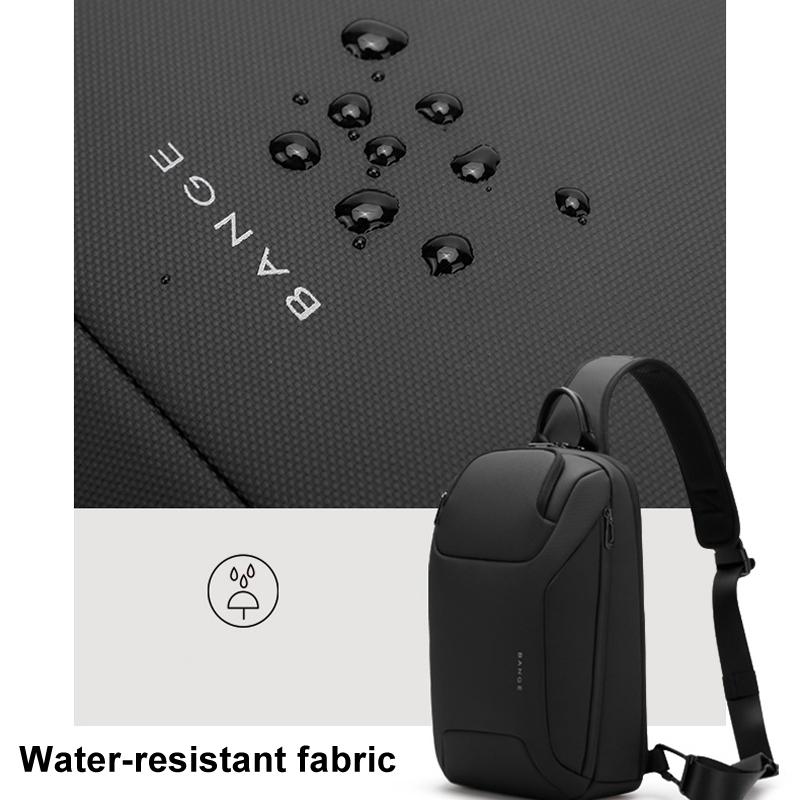 Men Chest Bag Business Shoulder Crossbody Bag - Black