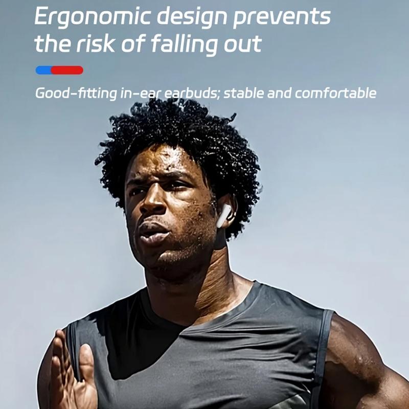 Wireless Noise-cancelling Bluetooth Earbuds - Music Cube - Red Blue