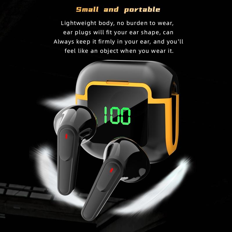 Intelligent Bluetooth Earphones with Digital Display - Pro 90 Hifi Black