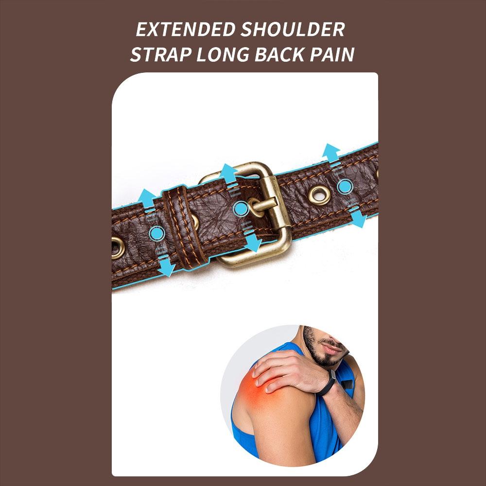 Large Capacity Retro Cowhide Crossbody Bag - Black