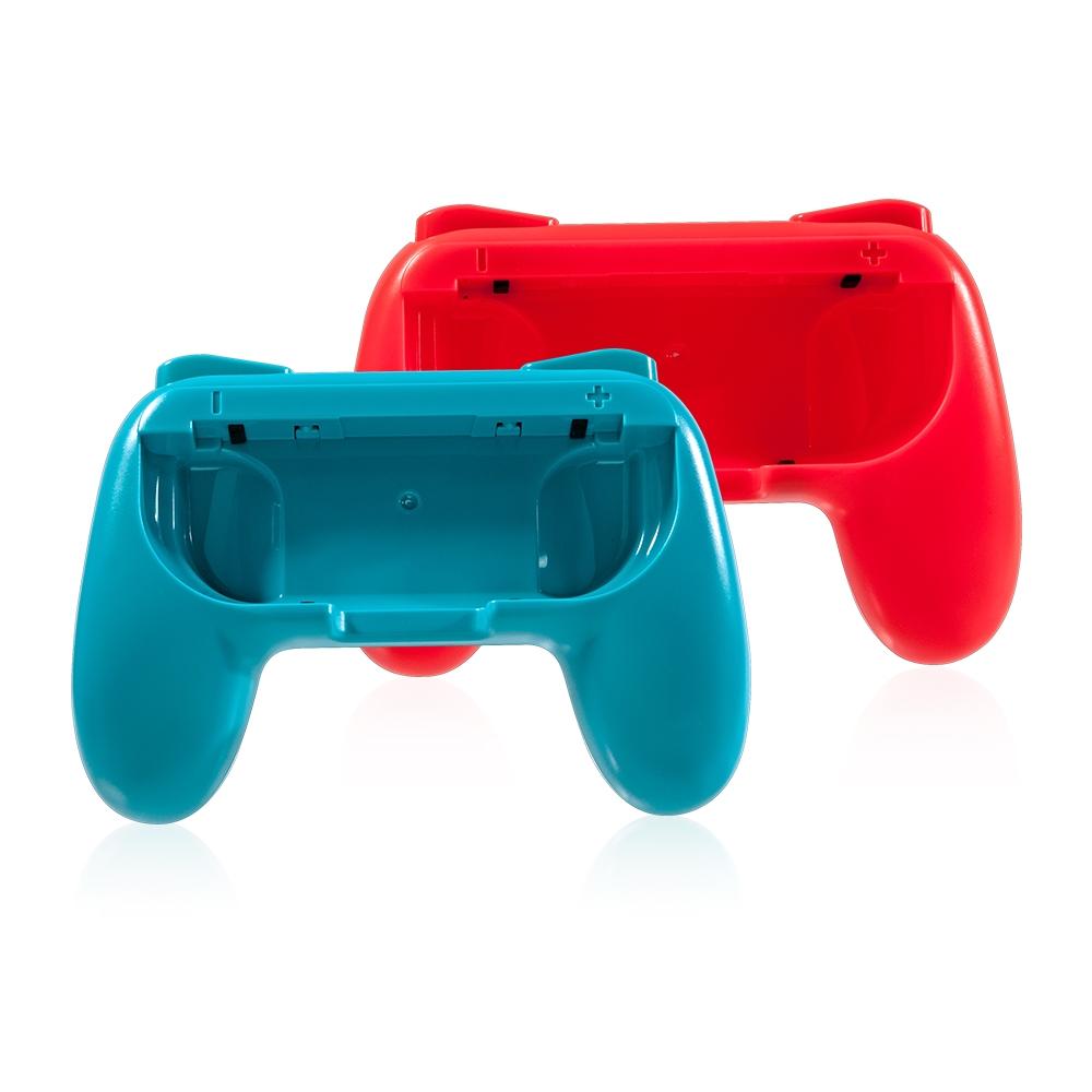 Improved Joy Con Grip for Nintendo Switch - Better Control - Red + Blue