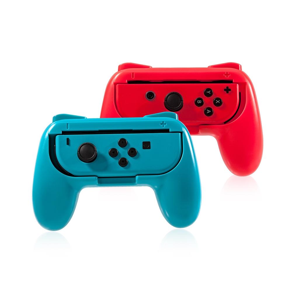 Improved Joy Con Grip for Nintendo Switch - Better Control - Red + Blue