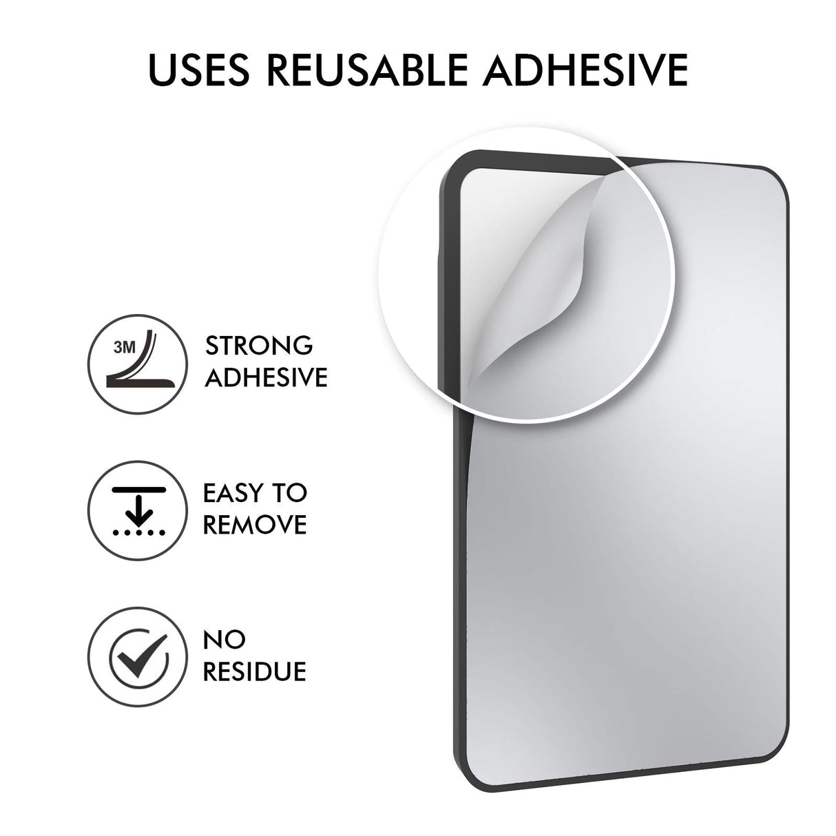 Universal Adhesive Silicone Card Case For Mobile Phones - Black