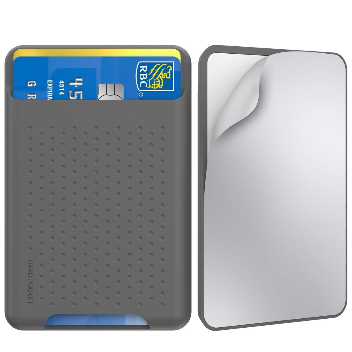 Universal Adhesive Silicone Card Case For Mobile Phones - Black