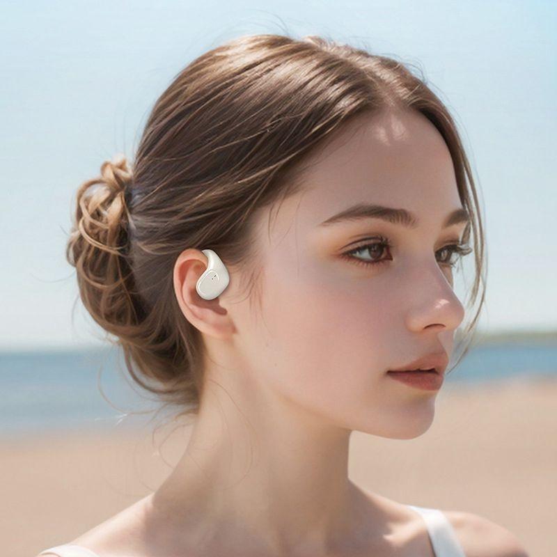 Waterproof Wireless Sports Bluetooth Earphones with Led Display - White