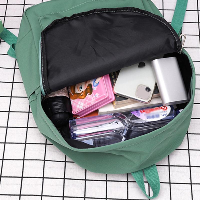 Simple Women Travel Backpack Solid Colour - Black