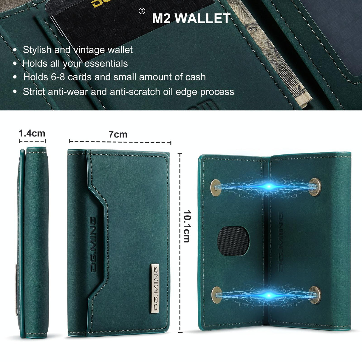 3 Fold Card Bag For Dg.Ming M2 Series Compact & Stylish - Black