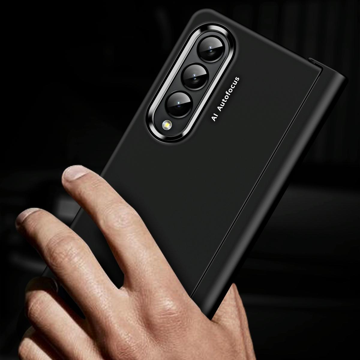 For Samsung Galaxy Z Fold4 5G Skin Feel Contact Lens Case - Black