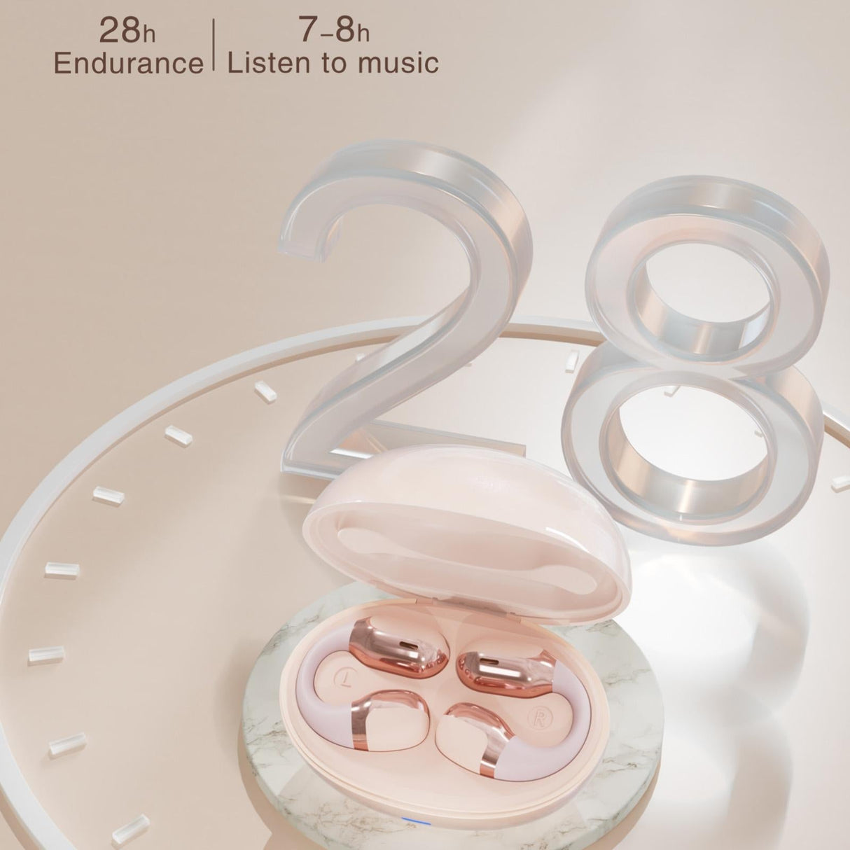 Wireless Sports Bluetooth Earphones with Air Conduction - F16 Tws - Pink