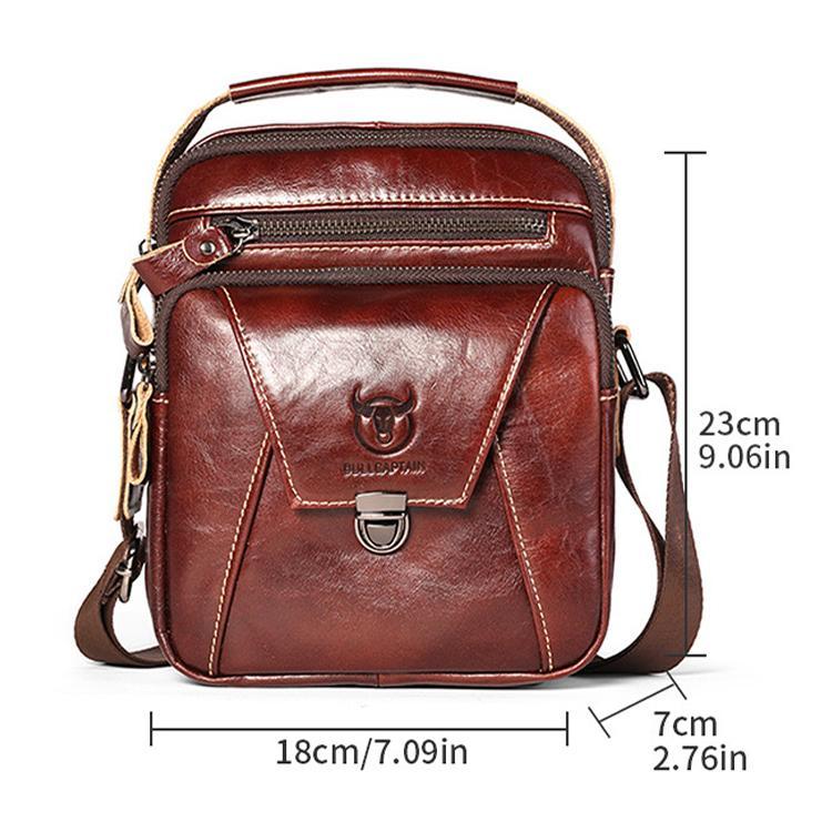 Large Capacity Retro Cowhide Shoulder Bag Brown