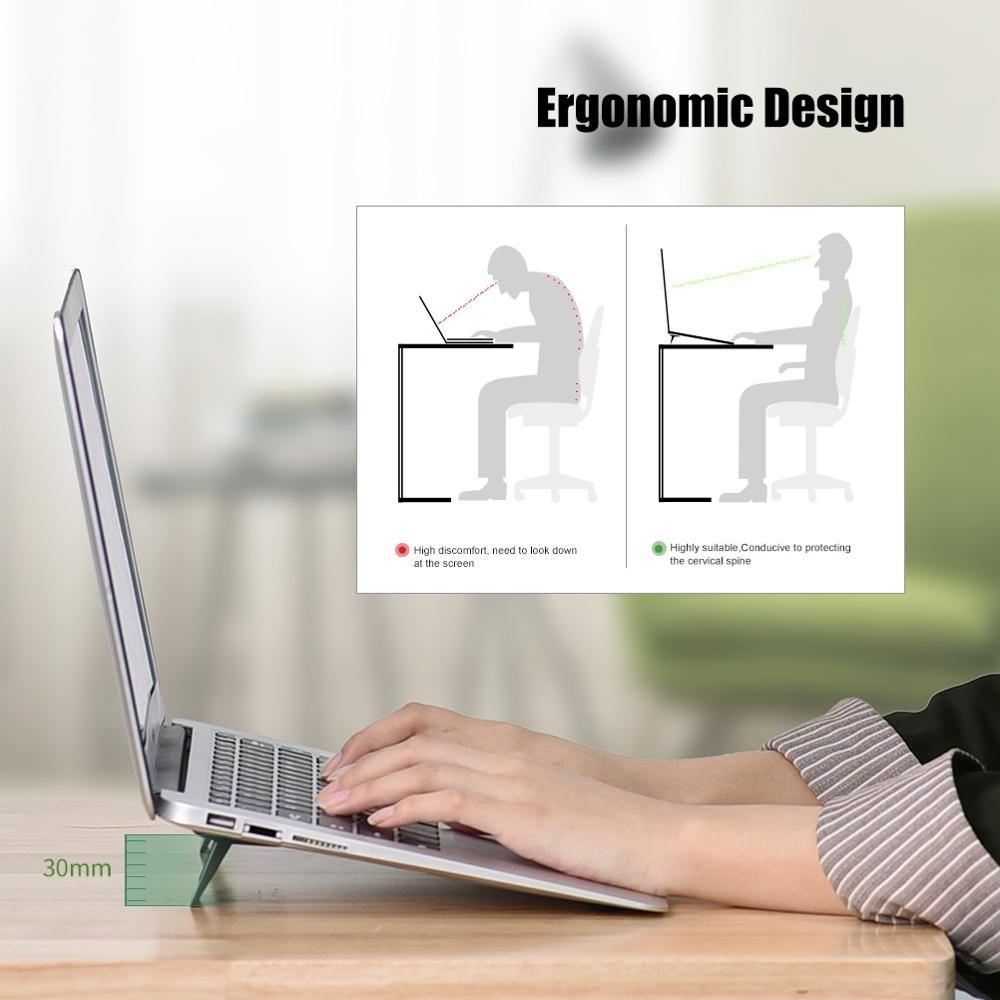 Portable Laptop Base for Improved Heat Dissipation - Black Foot Pad