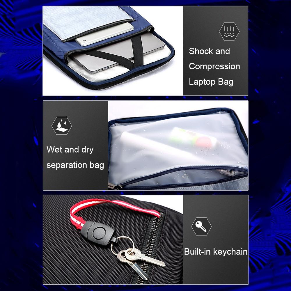 Black Multifunctional Anti-theft Laptop Backpack with Usb Charging Hole