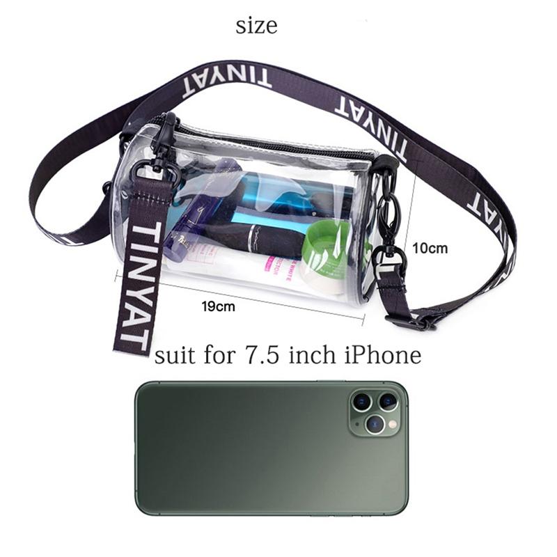 Transparent Pvc Mini Messenger Bag For Women - White