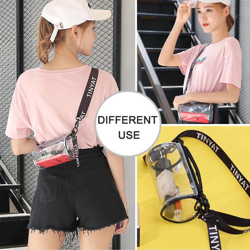 Transparent Pvc Mini Messenger Bag For Women - White