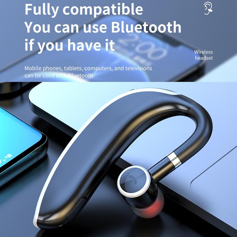 Universal Bluetooth Earphone - Single-ear Rotating Black / White