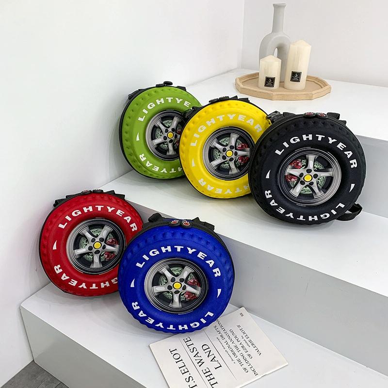 Kindergarten Shoulder Bag - Tire Shaped for Kids - Yellow