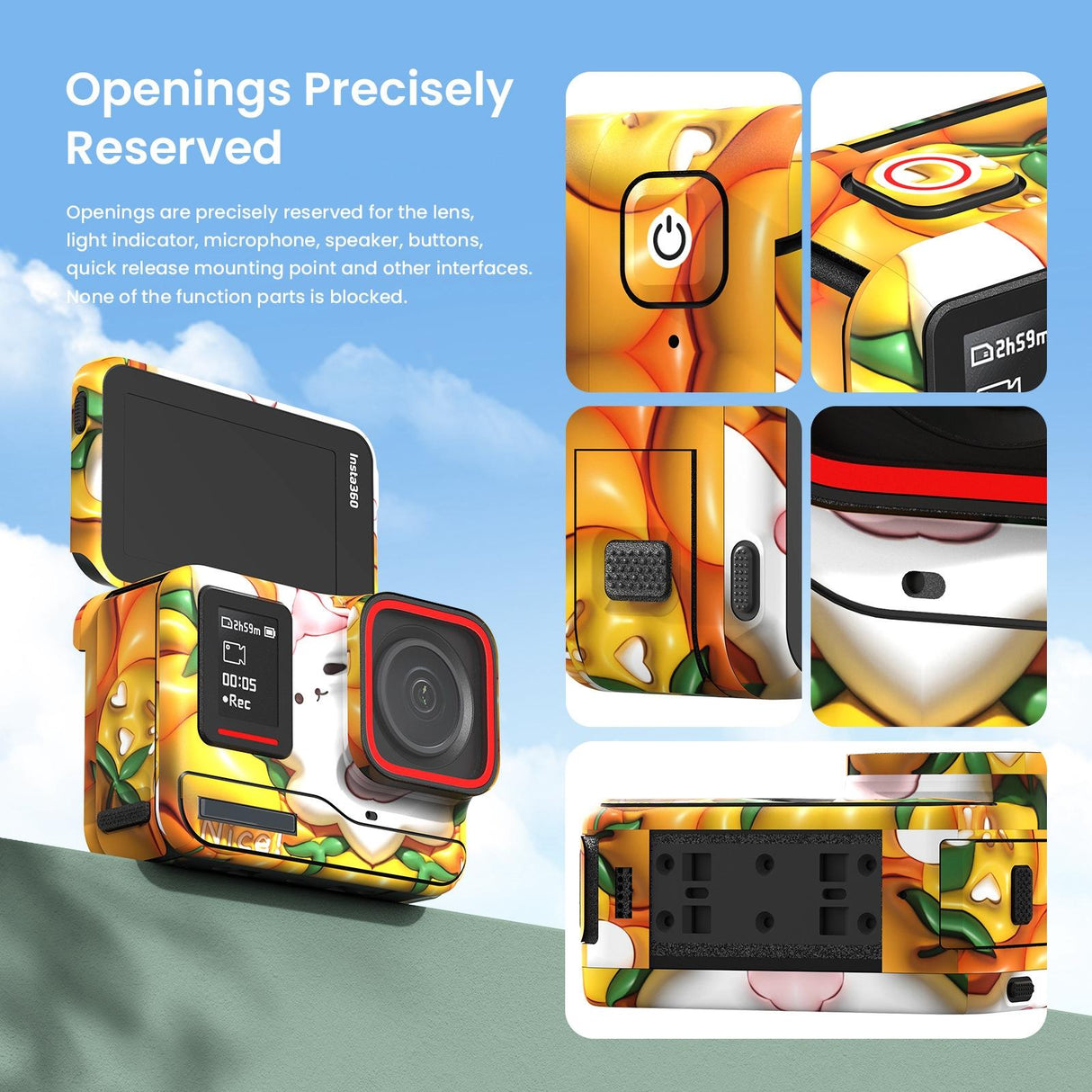 Sports Camera Accessories for Insta360 Ace Pro - Amagisn Body Sticker - Painting