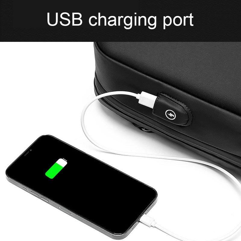 Waterproof Chest Bag Usb Port Lightweight Outdoor Shoulder Messenger Bag