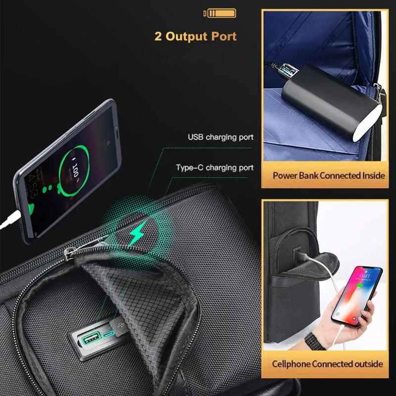 Large-capacity Business Laptop Backpack with Usb & Type-c Port - First-layer Cowhide Black