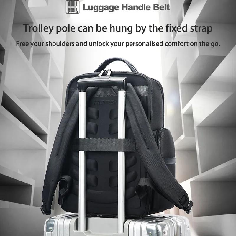 Large-capacity Business Laptop Backpack with Usb & Type-c Port - First-layer Cowhide Black