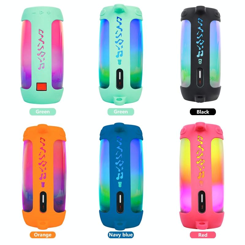 Shockproof Silicone Protective Case for Jbl Pulse4 with Carabiner & Lanyard - Black