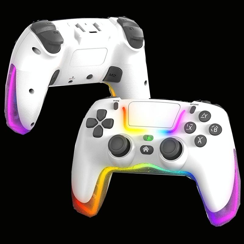 Wireless Bluetooth Grip for Ps4 with Dazzling Colour Light - Black