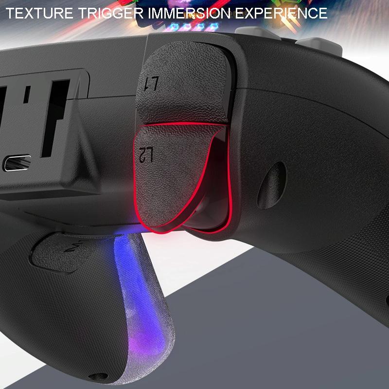 Wireless Bluetooth Grip for Ps4 with Dazzling Colour Light - Black