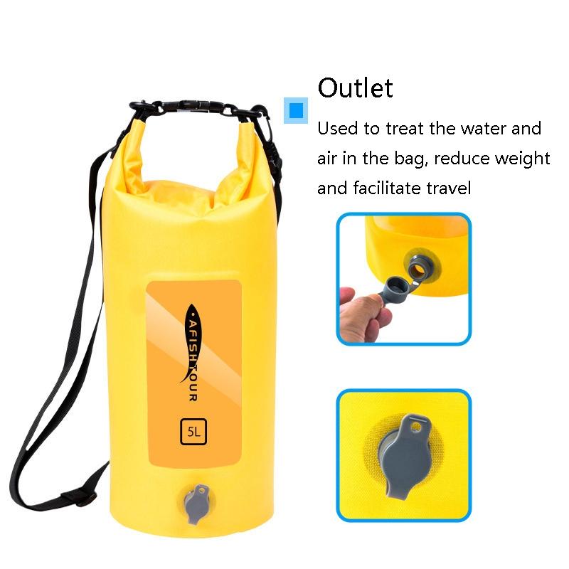 5L Waterproof Drifting Stream Bag Foldable Storage Bucket - Yellow