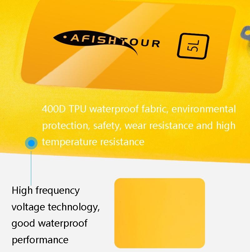 5L Waterproof Drifting Stream Bag Foldable Storage Bucket - Yellow