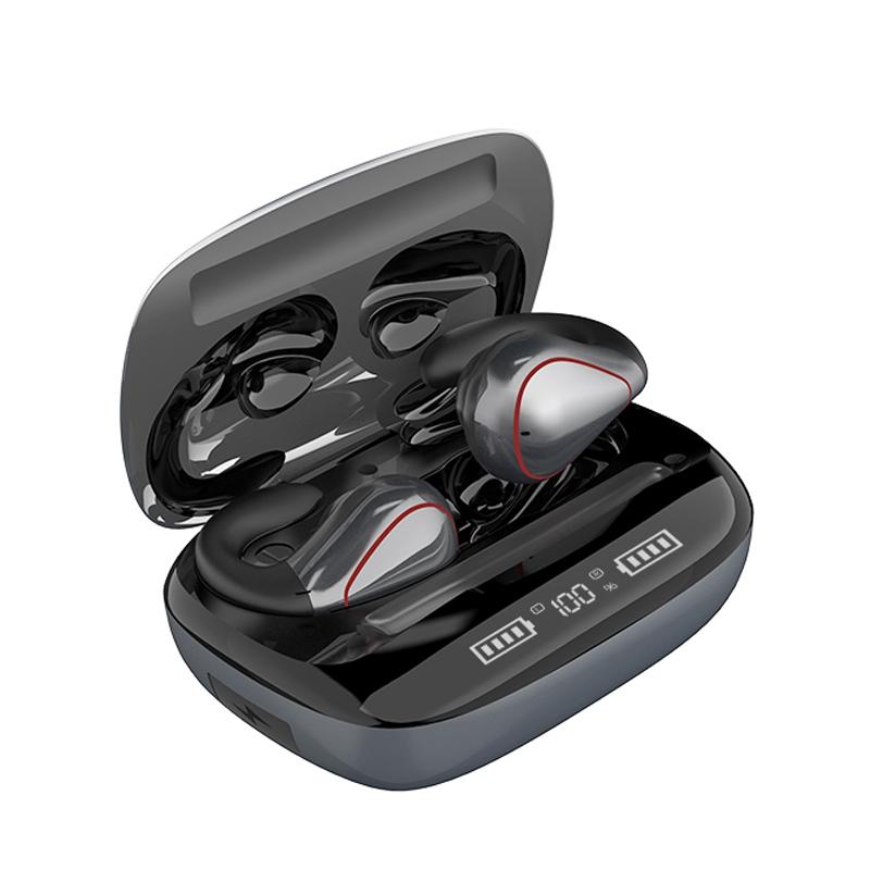 Wireless T20 Tws Bluetooth Earphones with Led Display & Charging Box - Black