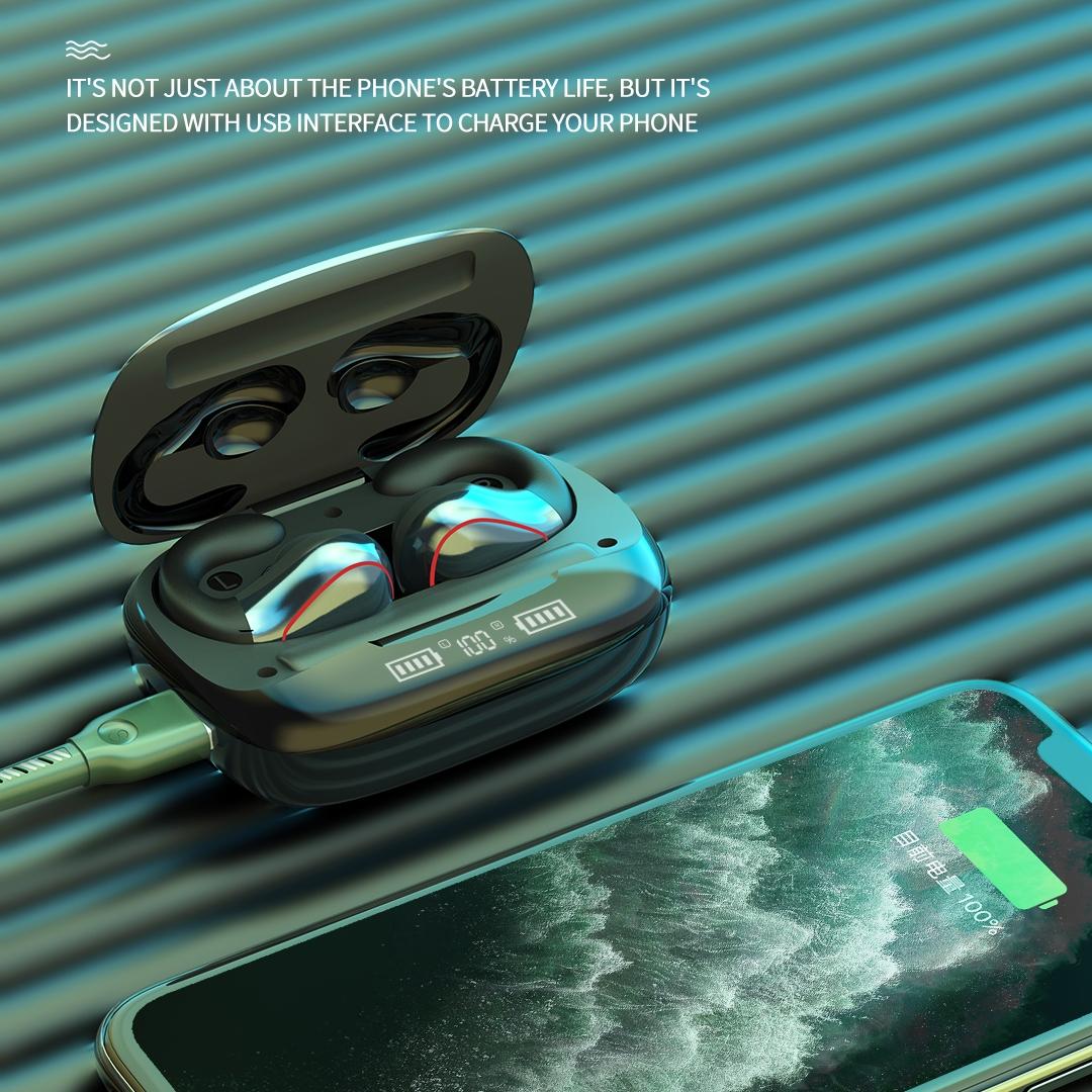 Wireless T20 Tws Bluetooth Earphones with Led Display & Charging Box - Black