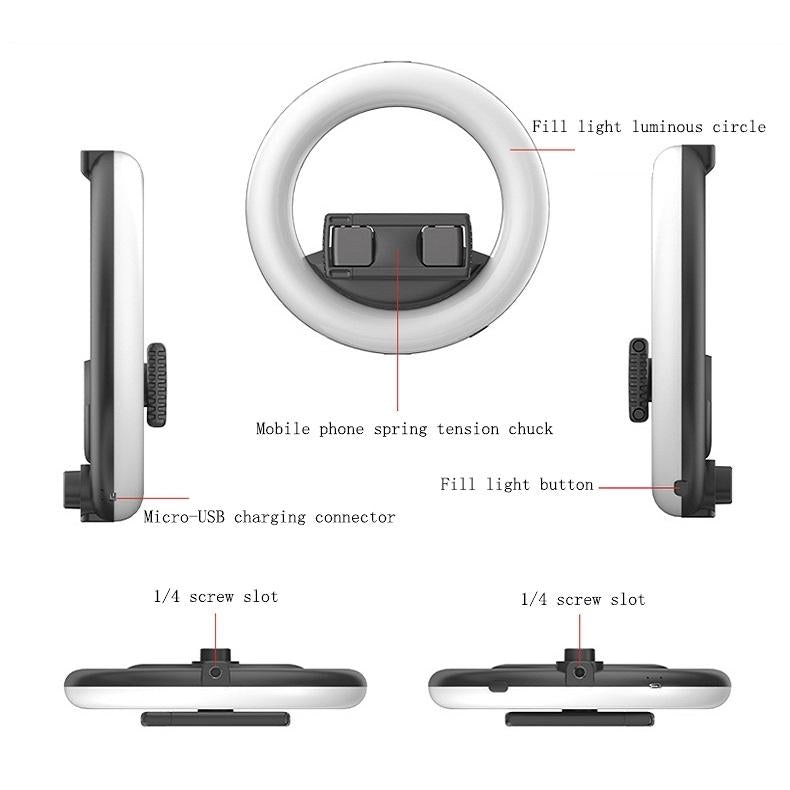 Selfie Live Broadcast Ring Light for Beautifying and Fill Lighting