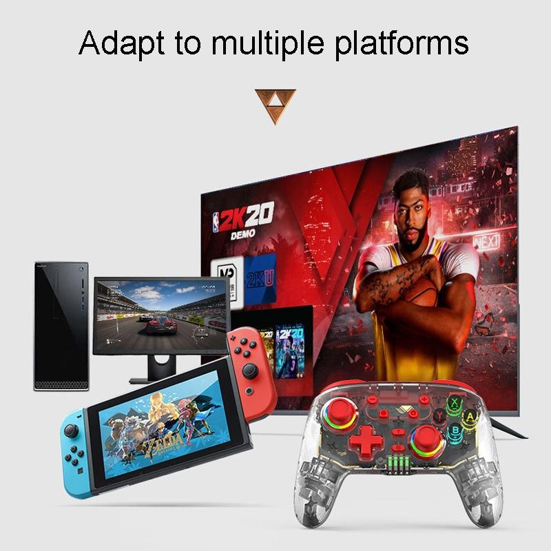 Wireless Dual Vibration Gamepad for Ps3 / Ps4 with Rgb Lights - Red
