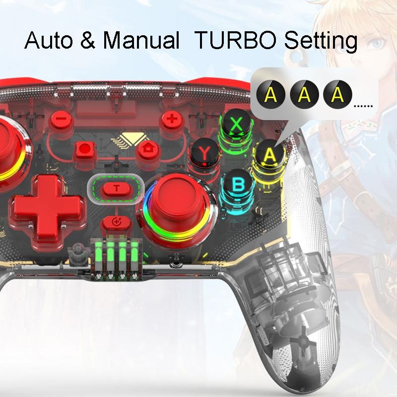 Wireless Dual Vibration Gamepad for Ps3 / Ps4 with Rgb Lights - Red