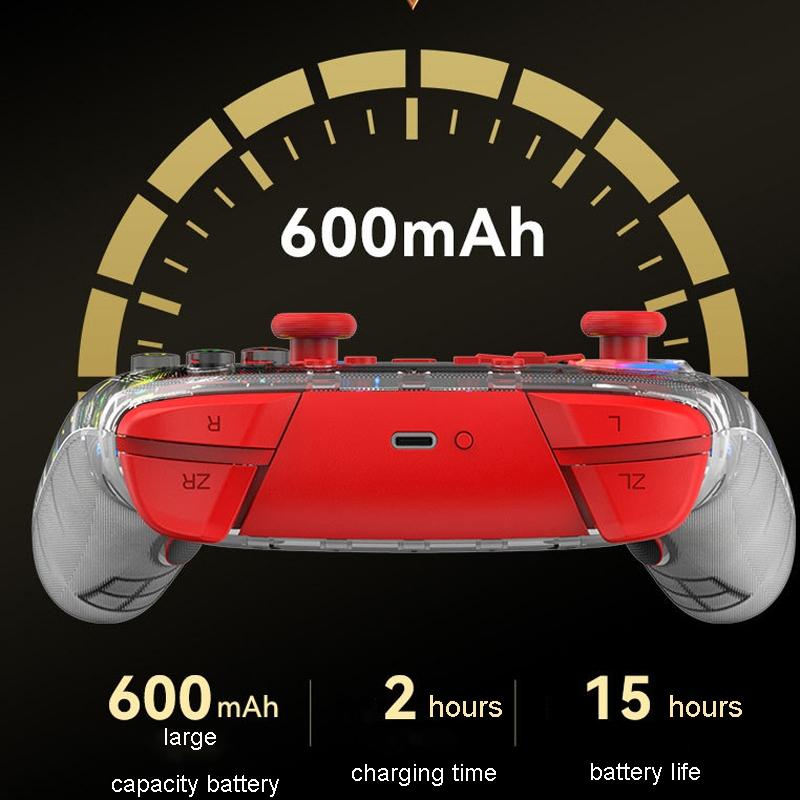 Wireless Dual Vibration Gamepad for Ps3 / Ps4 with Rgb Lights - Red