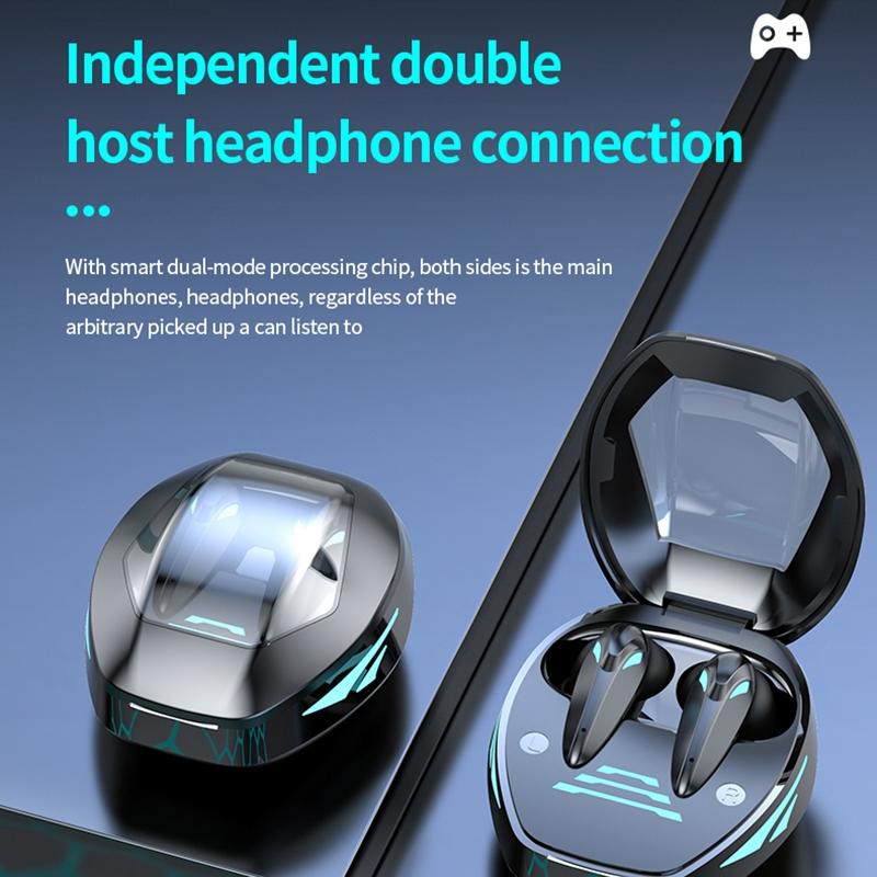 Wireless Gaming Earphones with Noise Reduction - Black