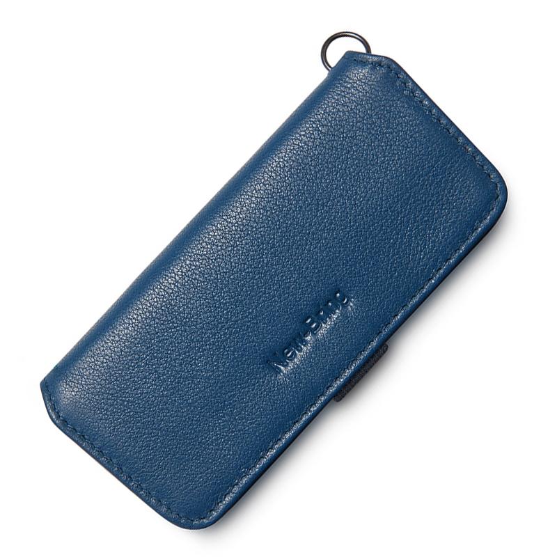 Leather Key Case With Pull Out Coin Purse Compact Key Storage For Men And Women - Dark Blue