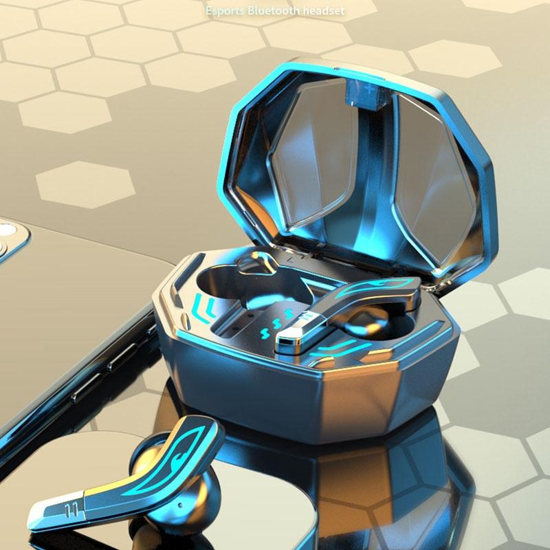 Wireless Bluetooth 5.2 Earphones with Low Delay and Hi-fi Sound Black with Breathing Light