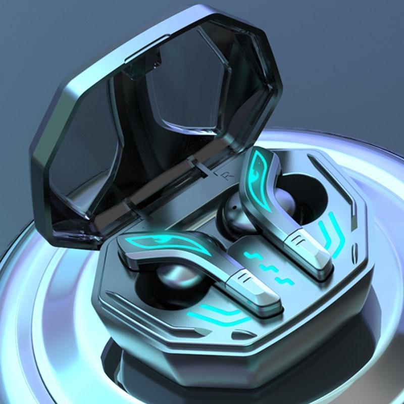 Wireless Bluetooth 5.2 Earphones with Low Delay and Hi-fi Sound Black with Breathing Light