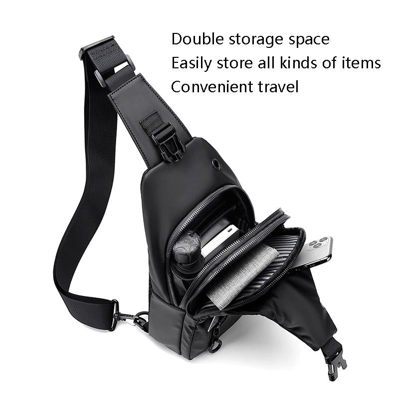 Men Outdoor Chest Bag Messenger Bag - Black