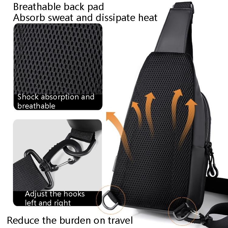 Men Outdoor Chest Bag Messenger Bag - Black