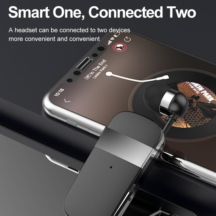 Wireless Bluetooth Earphone with Vibration Reminder for Phone - Black