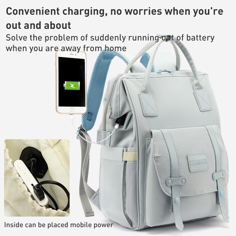 Convertible Diaper Bag Backpack for Baby Care - Grey