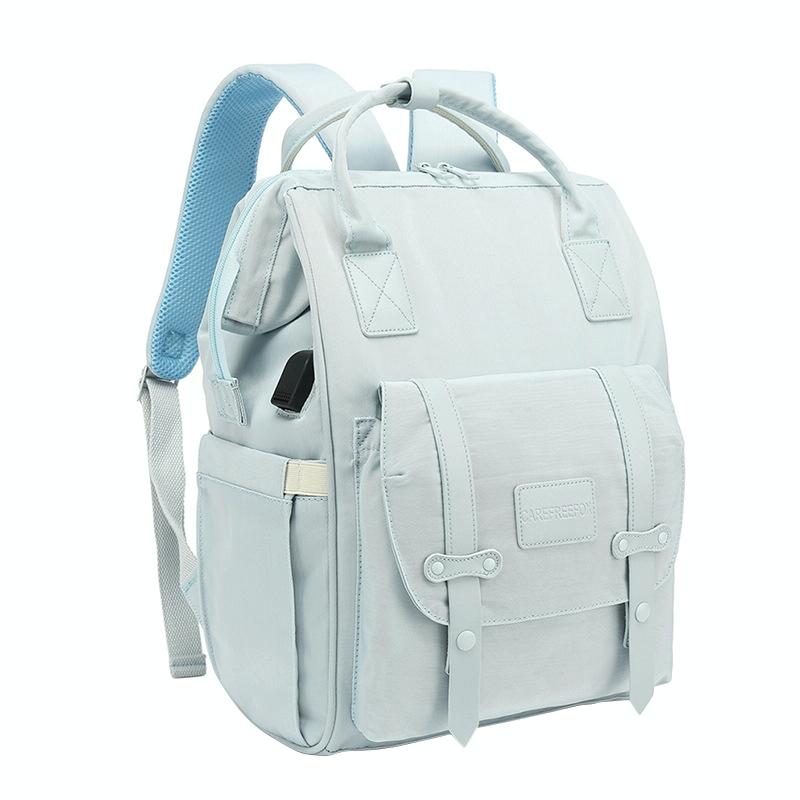 Convertible Diaper Bag Backpack for Baby Care - Grey