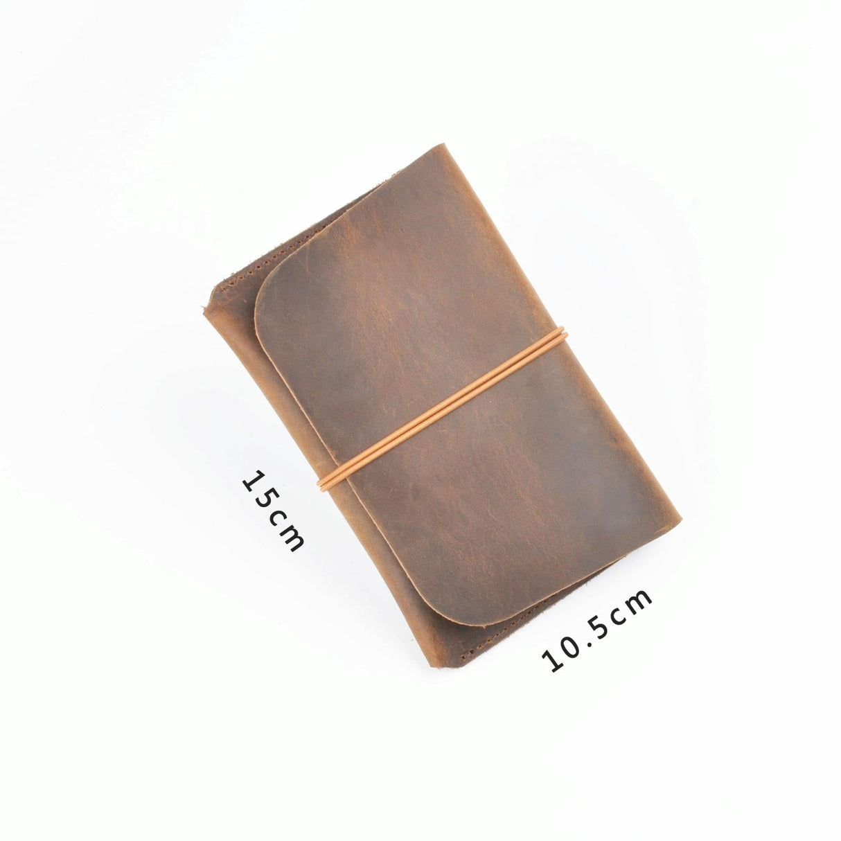 Retro Passport Wallet For Travel Crazy Horse Skin - Brown