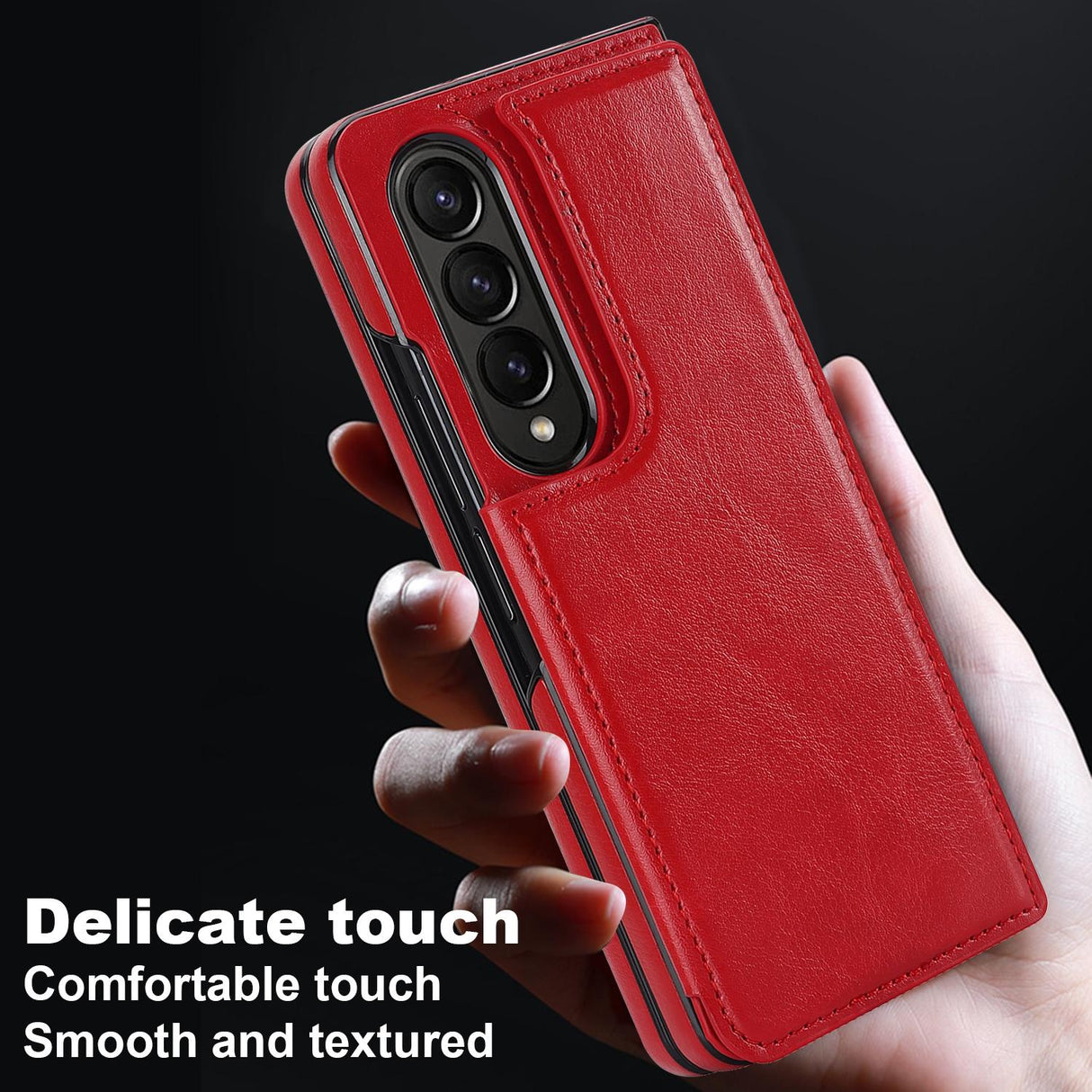 For Samsung Galaxy z Fold4 5G Foldable Phone Case with Double Buckle Card Slot - White
