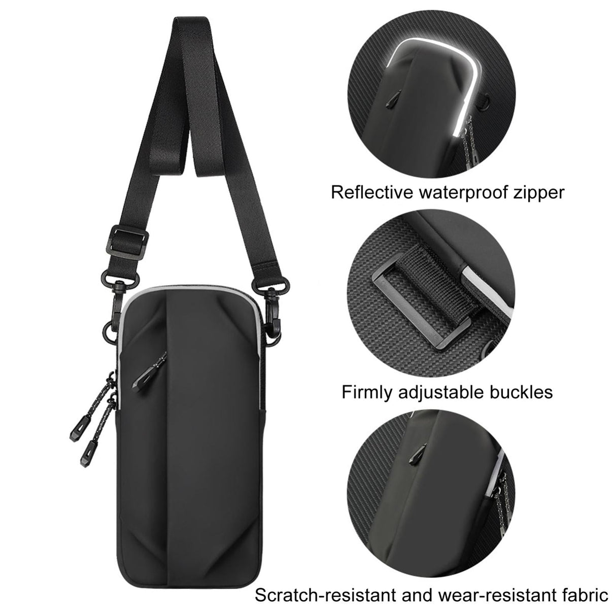 Multi Function Crossbody Bag For Outdoor Sports Fits Mobile Phones Men And Women - Grey