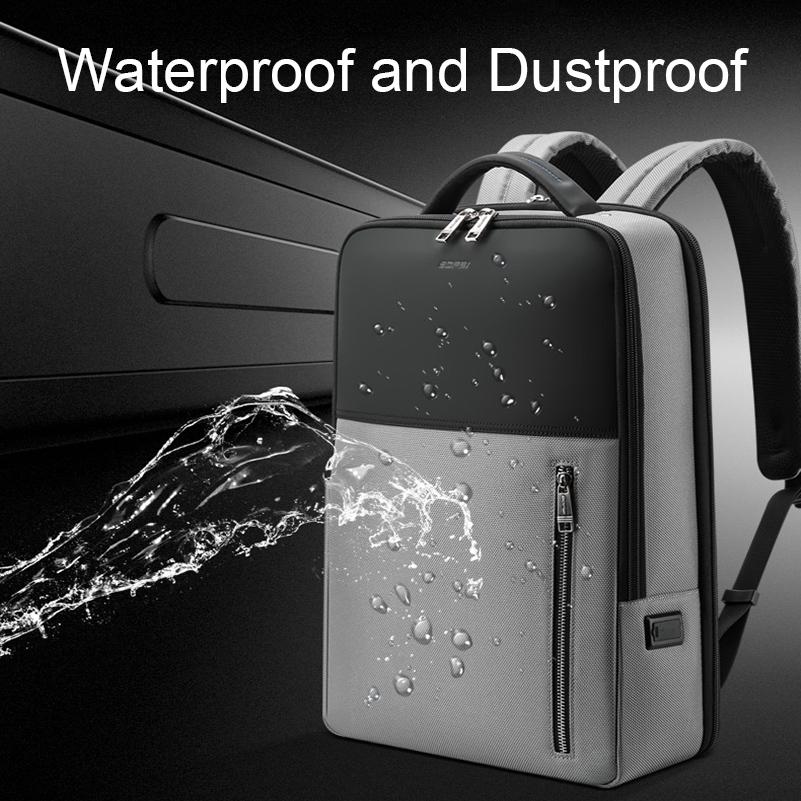 Silver Gray Multifunctional Anti-theft Laptop Backpack with Usb Charging Hole