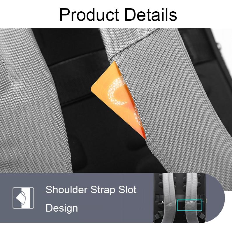 Silver Gray Multifunctional Anti-theft Laptop Backpack with Usb Charging Hole